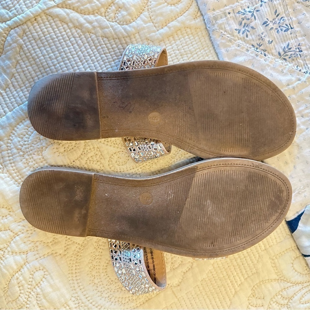 Sparkly slip on sandals / slides with embellished detail women’s size 9 - Picture 2 of 5